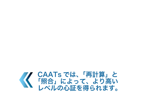 CAATsとは再計算」と「照合」によって、より高いレベルの心証を得られます。