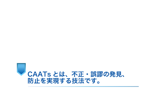 CAATsとは不正・誤謬の発見、防止を実現する技法です。